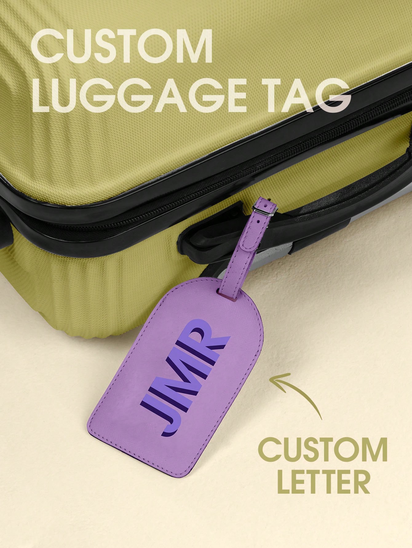 Travel Luggage Set - Gepersonaliseerde initialen bagagelabel, op maat gemaakte