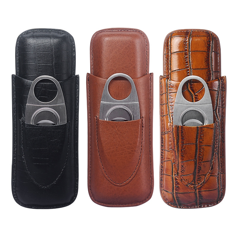 Premium Cigar Case - Draagbare sigarenkoker van leer voor twee