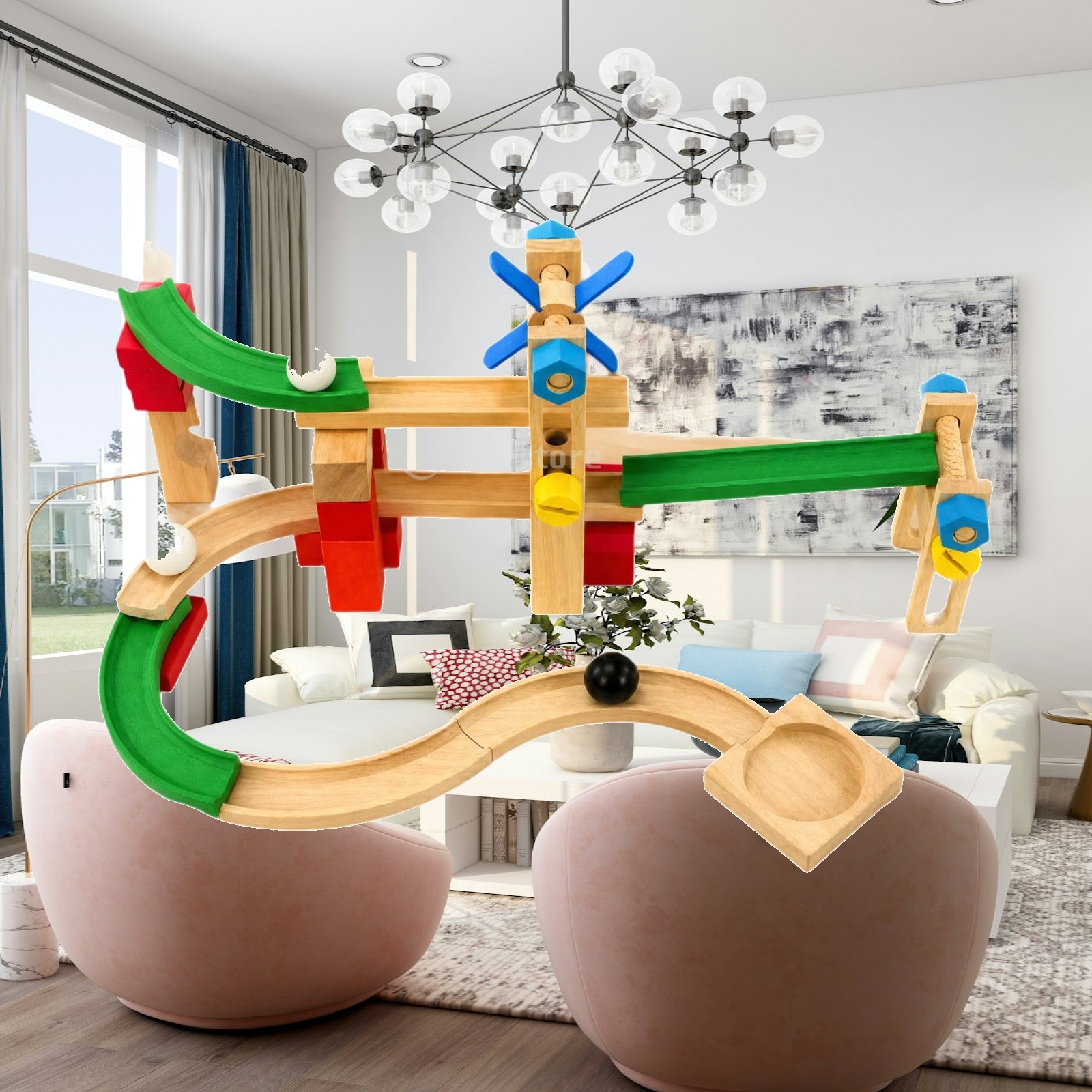 Houten marmerbaan voor kindere - Marble Coaster Set recensie en prijs